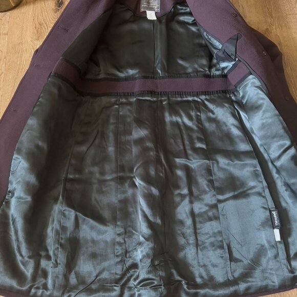 Jcrew Lady day topcoat in Italian double-cloth wool blend size 0P Dark Plum‎ - Picture 3 of 6